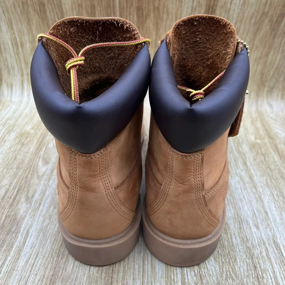 Timberland 6-Inch Premium Waterproof Boots Men's Size 10 Wheat Nubuck Shoes